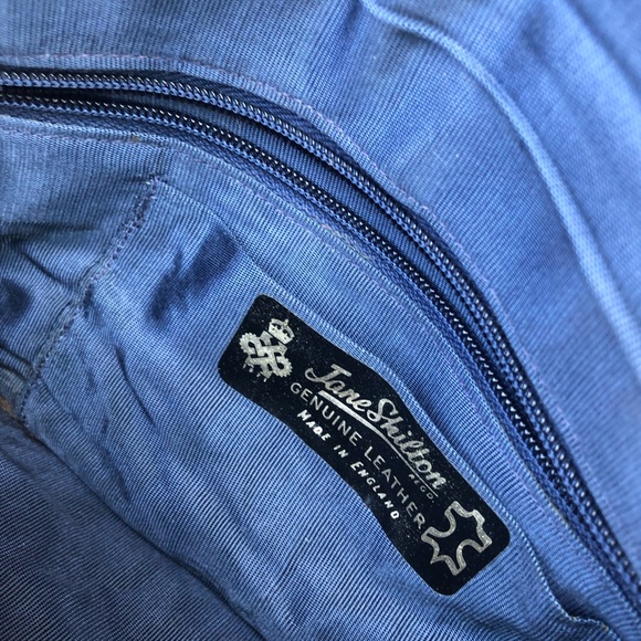 VinTage Jane Shilton Blue Leather clutch shoulder - Picture 7 of 8